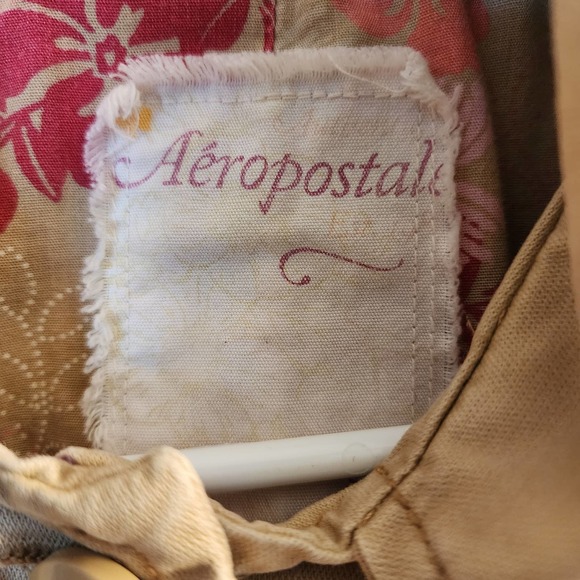 Aeropostale Tan Button Down Cargo Utility Style Jacket Size Small - Picture 3 of 8